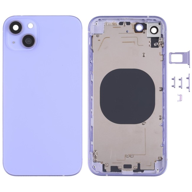 Full Back Housing Cover Imitation of iPhone 13 for iPhone XR (Purple)(With Logo) at 50,50 €