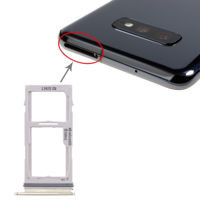 Tiroir carte SIM + Micro SD pour Samsung Galaxy S10 SM-G973 (Gold)
