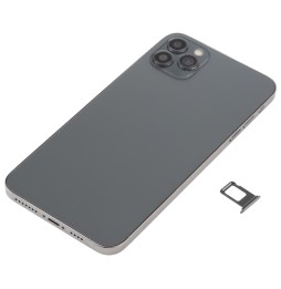 Back Housing Cover Assembly Imitation of iPhone 12 Pro for iPhone XS Max (Black)(With Logo) at €130.90