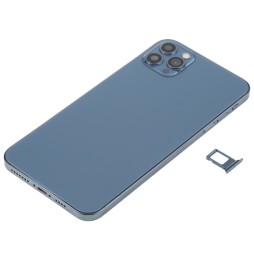 Back Housing Cover Assembly Imitation of iPhone 12 Pro for iPhone XS Max (Blue)(With Logo) at €130.90