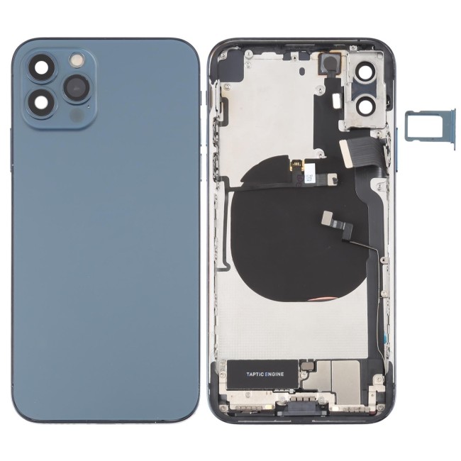 Back Housing Cover Assembly Imitation of iPhone 12 Pro for iPhone X (Blue)(With Logo) at €122.90