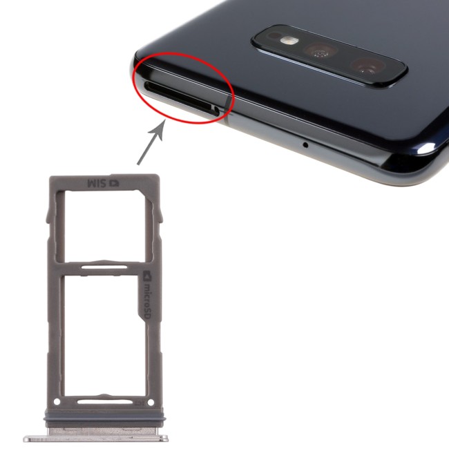 Tiroir carte SIM + Micro SD pour Samsung Galaxy S10+ SM-G975 (Blanc) à 6,90 €
