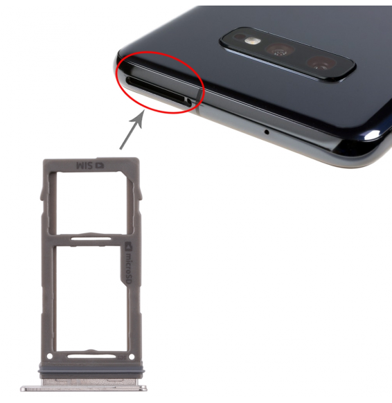 SIM + Micro SD Card Tray for Samsung Galaxy S10+ SM-G975 (White)