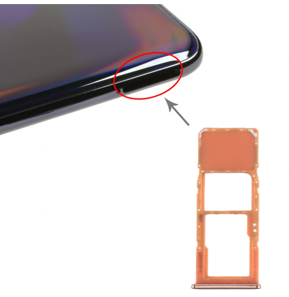 SIM + Micro SD Card Tray for Samsung Galaxy A70 SM-A705 (Orange)