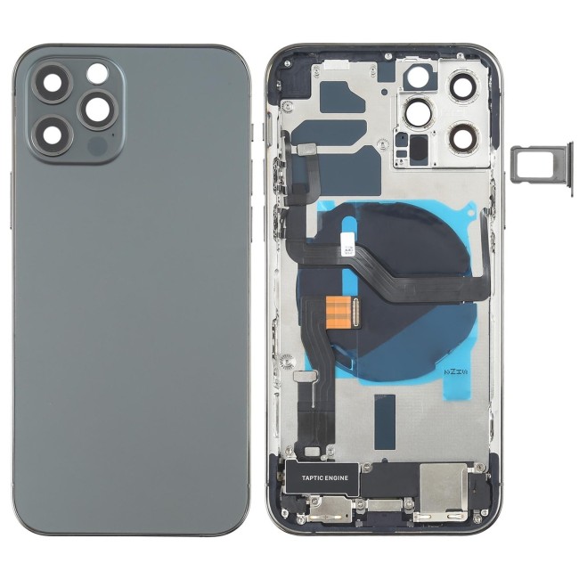 Vormontiert Gehäuse für iPhone 12 Pro (Schwarz)(Mit Logo) für 189,90 €