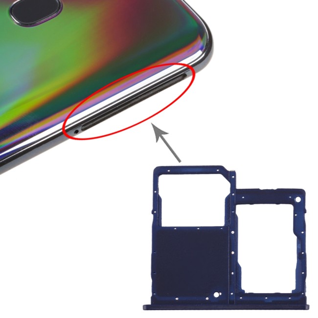 SIM + Micro SD kaart houder voor Samsung Galaxy A40 SM-A405F (Blauw) voor 5,90 €