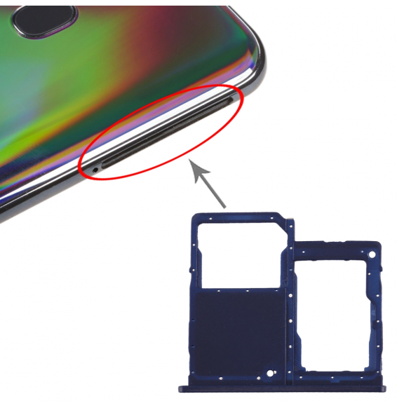 SIM + Micro SD Card Tray for Samsung Galaxy A40 SM-A405F (Blue)