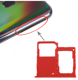 Tiroir carte SIM + Micro SD pour Samsung Galaxy A40 SM-A405F (Rouge) à 5,90 €