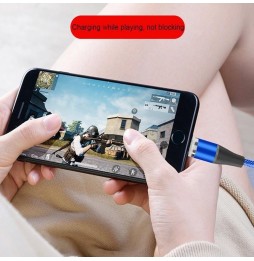 Lightning + Type-C + Micro USB Câble Magnétique Charge Rapide 2m 3A (Noir) à 15,95 €