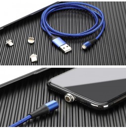 Lightning + Type-C + Micro-USB Schnelllade Magnetische kabel 2m 3A (Schwarz) für 15,95 €