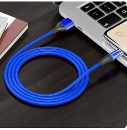 Lightning + Type-C + Micro-USB Schnelllade Magnetische kabel 2m 3A (Blau) für 15,95 €