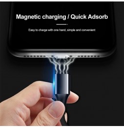 Lightning + Type-C + Micro USB Snellaad Magnetische Kabel 2m 3A (Rood) voor 16,95 €