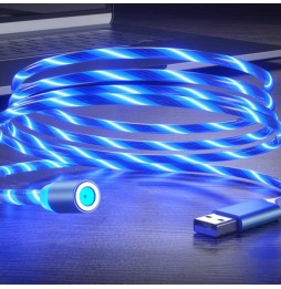 Câble Magnétique Lumineux Lightning + Type-C pour iPhone, Samsung, Huawei, Xiaomi... 1m (Blue) à 17,95 €