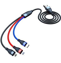 Lightning + Type-C + Micro-USB snellaad kabel 1.2m 5A 40W voor 19,95 €