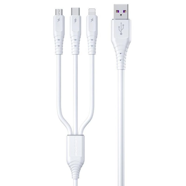 Câble charge rapide Lightning + Type-C + Micro USB 1.5m 6A à 22,95 €