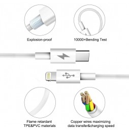USB-C / Type-C auf Lightning Schnelllade Kabel 1m 25W 3A für 12,95 €