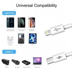USB-C / Type-C auf Lightning Schnelllade Kabel 1m 25W 3A für 12,95 €