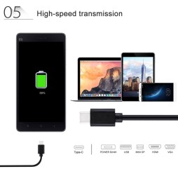 USB-C / Type-C auf USB Kabel für Samsung, Huawei... 1m (Schwarz) für 8,95 €