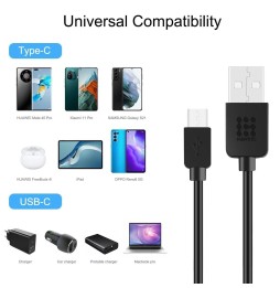USB-C / Type-C to USB Cable for Samsung, Huawei... 2m (Black) at 9,95 €