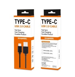 USB-C / Type-C naar USB kabel voor Samsung, Huawei... 2m (Zwart) voor 9,95 €