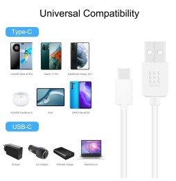 USB-C / Type-C to USB Cable for Samsung, Huawei... 2m (White) at 9,95 €