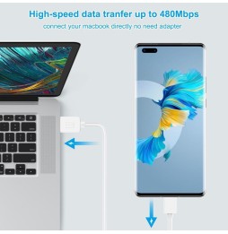 USB-C / Type-C naar USB kabel voor Samsung, Huawei... 2m (Wit) voor 9,95 €