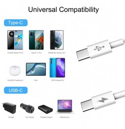Type-C naar USB-C snellaad kabel voor Samsung, Huawei, Xiaomi... 1m 25W 3A voor 12,95 €