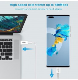 Câble charge rapide Type-C vers USB-C pour Samsung, Huawei, Xiaomi... 2m 25W 3A à 14,95 €