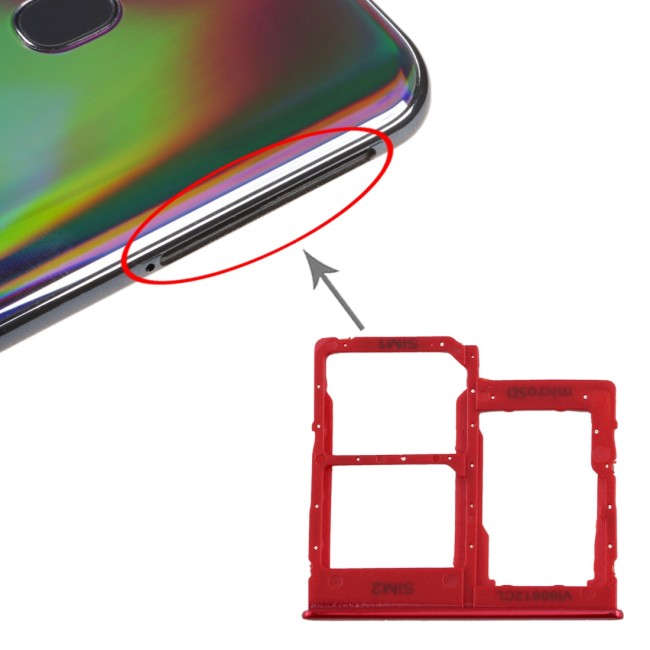 SIM + Micro SD Kartenhalter für Samsung Galaxy A40 SM-A405F (Rot) für 5,90 €