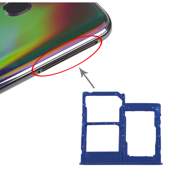 SIM + Micro SD Card Tray for Samsung Galaxy A40 SM-A405F (Blue)