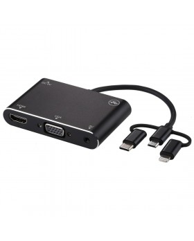 Bluetooth + HDMI + VGA + AV to Lightning / USB-C / Type-C / Micro USB Adapter