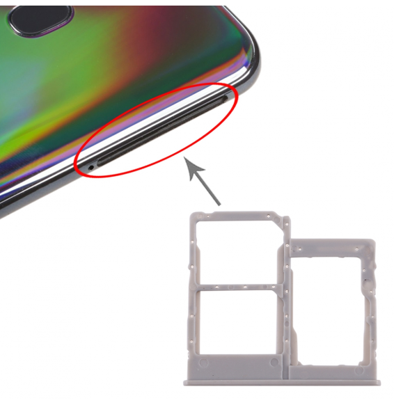 SIM + Micro SD Card Tray for Samsung Galaxy A40 SM-A405F (Grey)