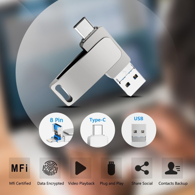 64GB Lightning + USB-C / Type-C USB 3.0 Flash-Laufwerk