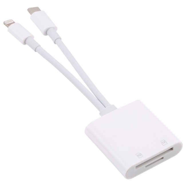 Adaptateur Carte Micro SD + TF vers Lightning + USB-C / Type-C