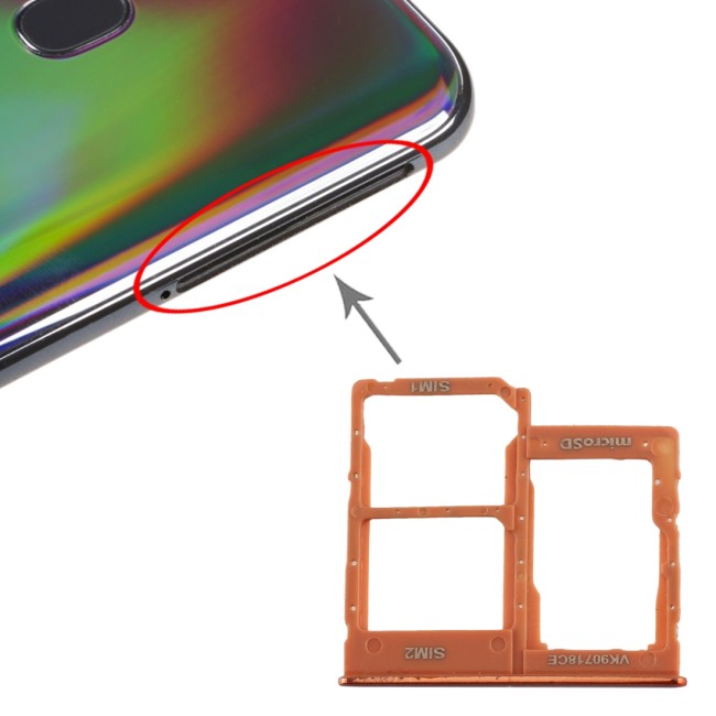 SIM + Micro SD Kartenhalter für Samsung Galaxy A40 SM-A405F (Orange) für 5,90 €