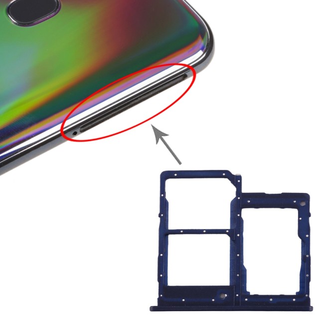 Tiroir carte SIM + Micro SD pour Samsung Galaxy A40 SM-A405F (Bleu foncé) à 5,90 €