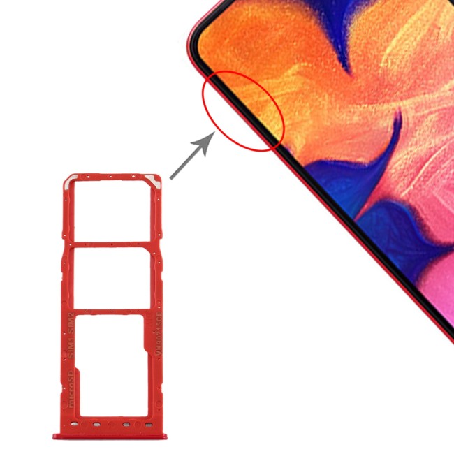 Tiroir carte SIM + Micro SD pour Samsung Galaxy A10 SM-A105 (Rouge) à 5,90 €