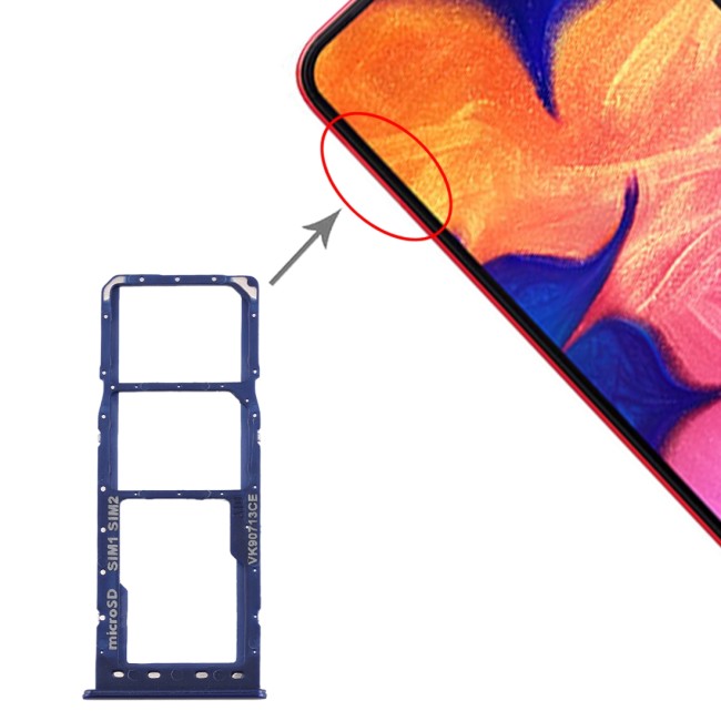 Tiroir carte SIM + Micro SD pour Samsung Galaxy A10 SM-A105 (Bleu) à 5,90 €