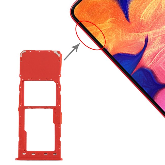 SIM + Micro SD Card Tray for Samsung Galaxy A10 SM-A105 (Red) at 5,90 €