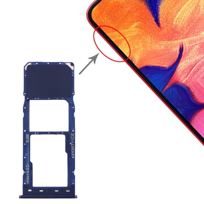 SIM + Micro SD Kartenhalter für Samsung Galaxy A10 SM-A105 (Blau) für 5,90 €