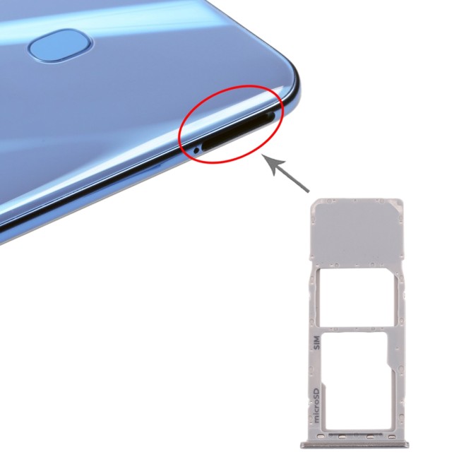 Tiroir carte SIM + Micro SD pour Samsung Galaxy A30 SM-A305 (Argent) à 6,90 €