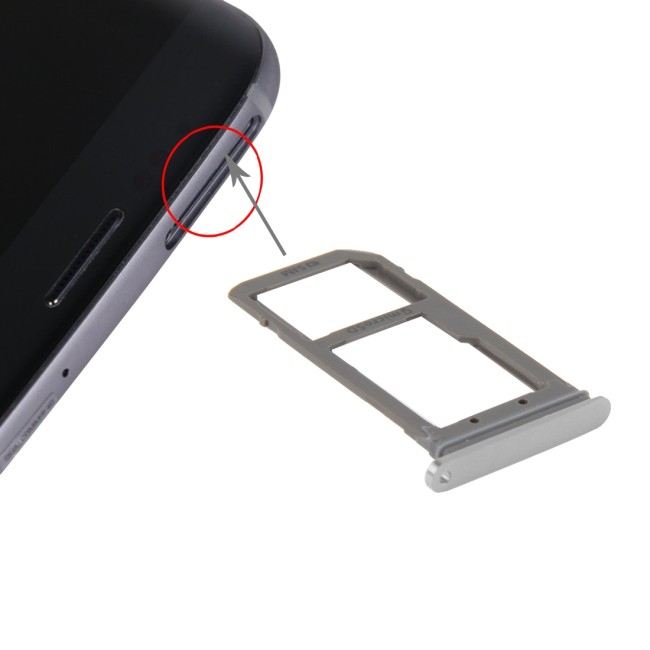 SIM + Micro SD kaart houder voor Samsung Galaxy S7 Edge SM-G935 (Zilver) voor 5,90 €