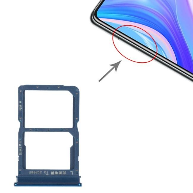 Tiroir carte SIM + Micro SD pour Huawei P Smart S (Bleu)