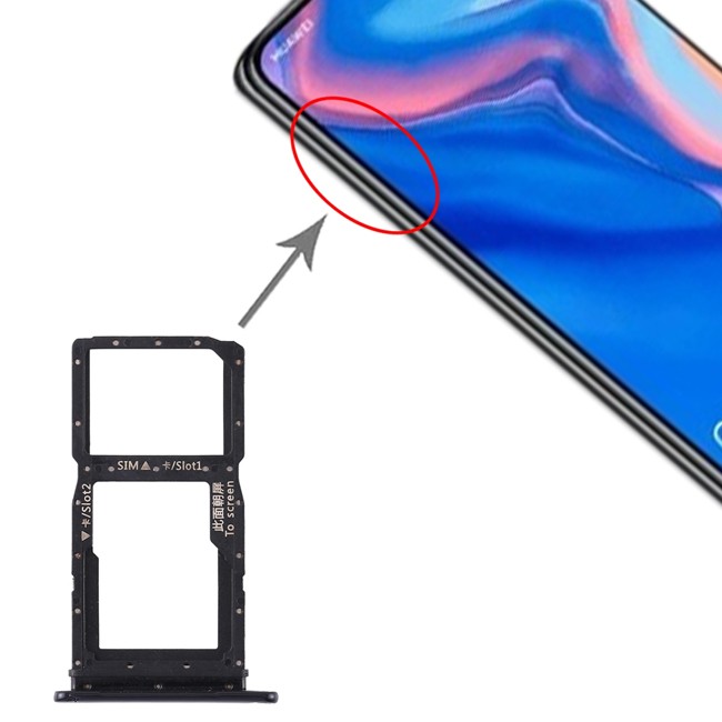 copy of SIM + Micro SD kaart houder voor Huawei P Smart Z / Y9 Prime (2019) (Zwart) voor €4.96