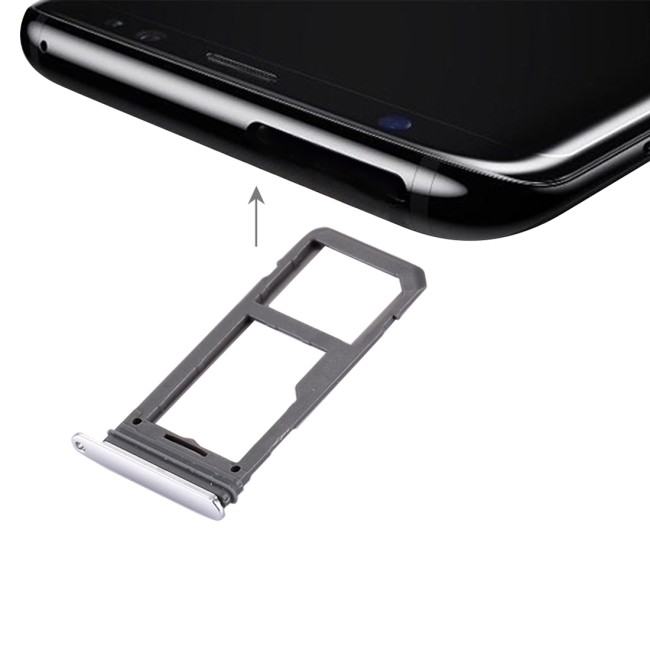 SIM + Micro SD Card Tray for Samsung Galaxy S8 SM-G950 (Silver) at 5,90 €