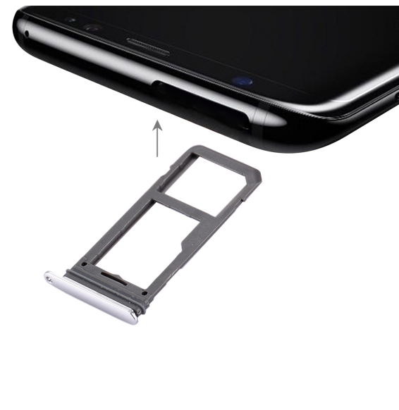 SIM + Micro SD Card Tray for Samsung Galaxy S8 SM-G950 (Silver)