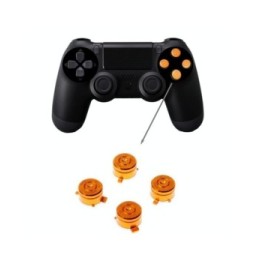 9mm Bullet Aluminum Metal Buttons for PlayStation 4 Controller (Gold)