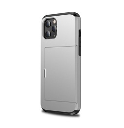 Robuste Stoßfeste Case mit Kartenhalter für iPhone 12 (Silber) für €13.95