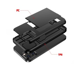 Armor schokbestendig robuuste hoesje met kaartsleuven voor iPhone 12 (Rood) voor €13.95