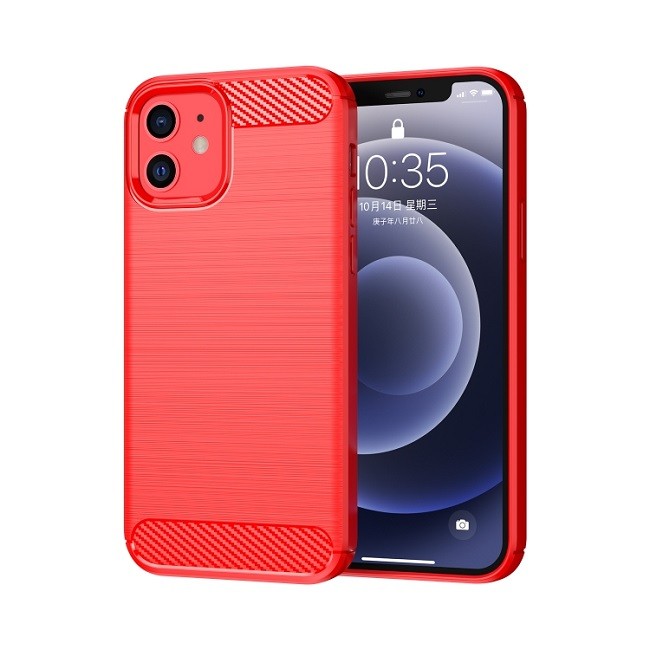 Gebürstete Weiche Case für iPhone 12 Pro (Rot) für €12.95